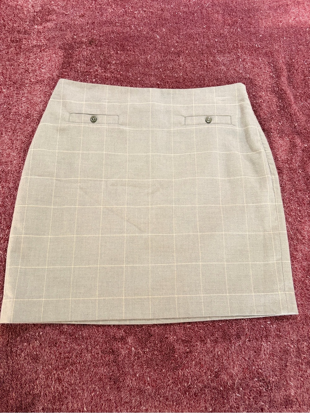 Banana Republic Neutral Plaid Mini Skirt in Beige